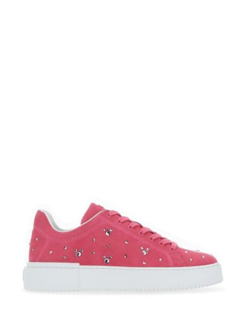 Fuchsia suede sneakers
