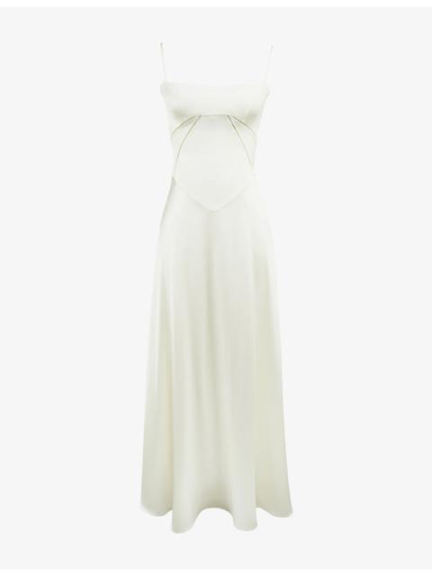 House of CB Anabella Scoop-Neck Satin Maxi Dress