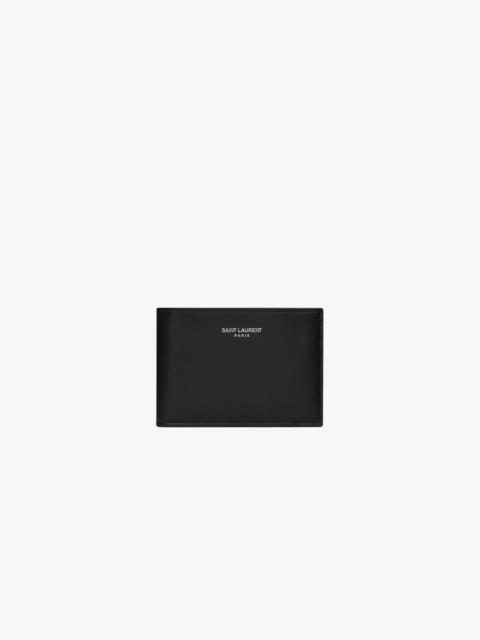 SAINT LAURENT PARIS COMPACT CARD CASE IN SMOOTH LEATHER