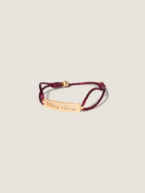 Miu Miu Metal and cord bracelet