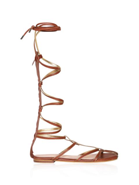Johanna Ortiz Baquiana Leather Gladiator Sandals brown