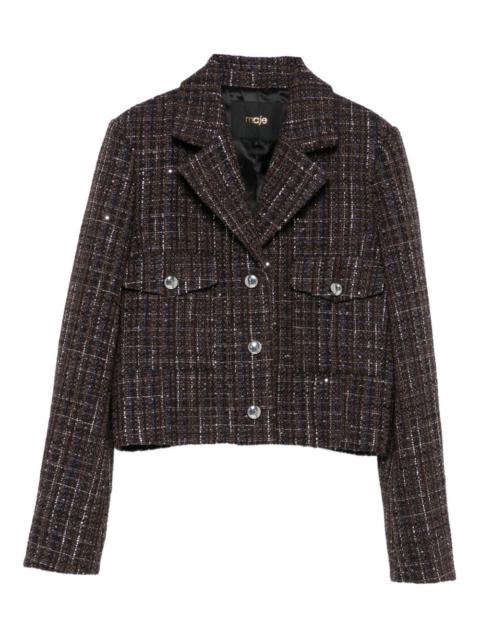 maje tweed sequin-embellished blazer