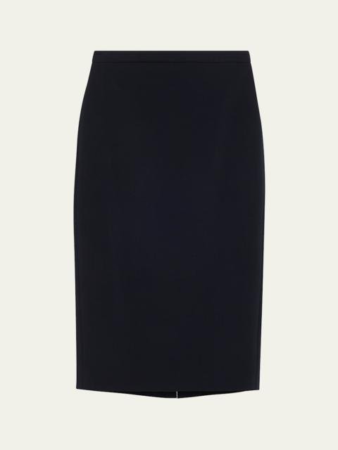 Max Mara Studio Stretch Wool Midi Pencil Skirt