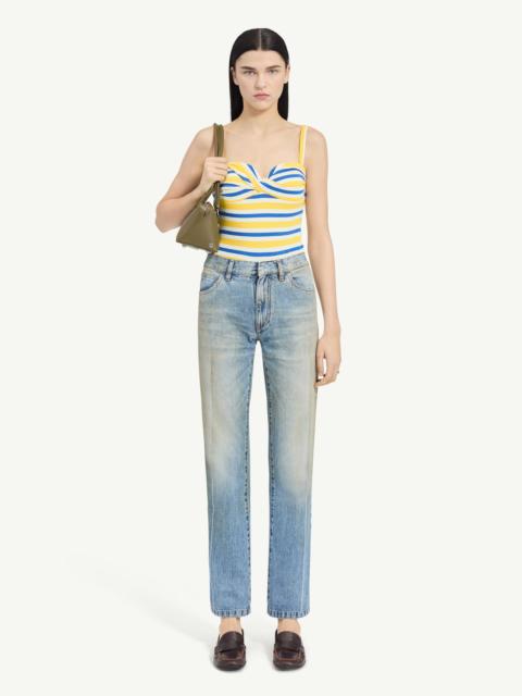 MM6 Maison Margiela Striped Jersey Swimsuit