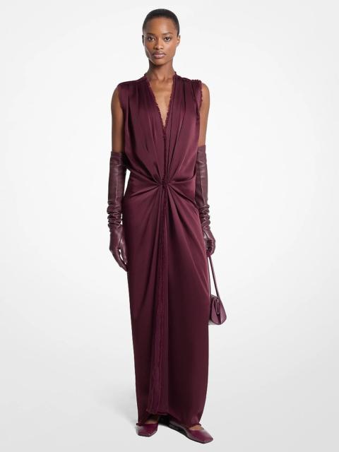MICHAEL KORS COLLECTION Draped Satin Charmeuse Column Gown