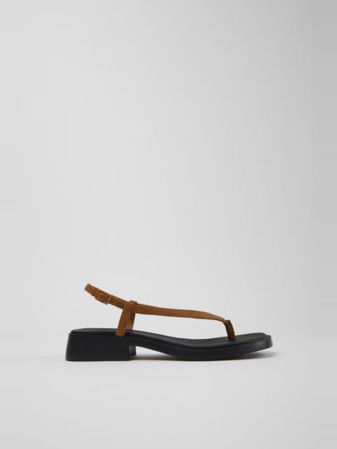 CAMPERLAB Brown Nubuck Leather Sandals for Women.