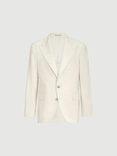 Brunello Cucinelli Sea Island cotton narrow wale corduroy deconstructed blazer with large peak lapels and metal buttons