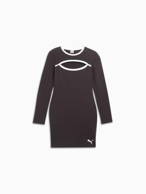 HER Long Sleeve Trim Women's Dress