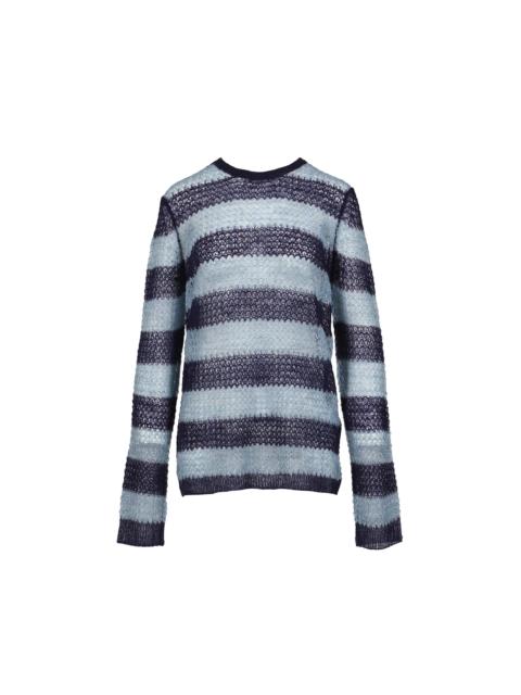 We11done BLUE BOLD PUNK STRIPE KNIT TOP / BLU