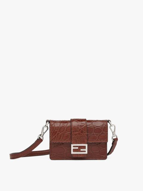 FENDI Brown caiman leather bag