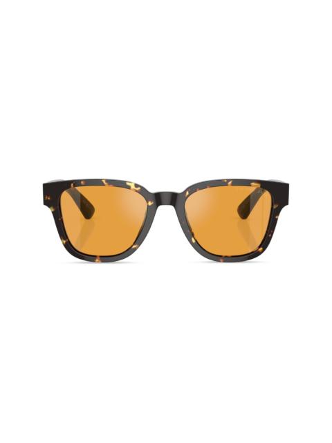 tortoiseshell-effect D-frame sunglasses