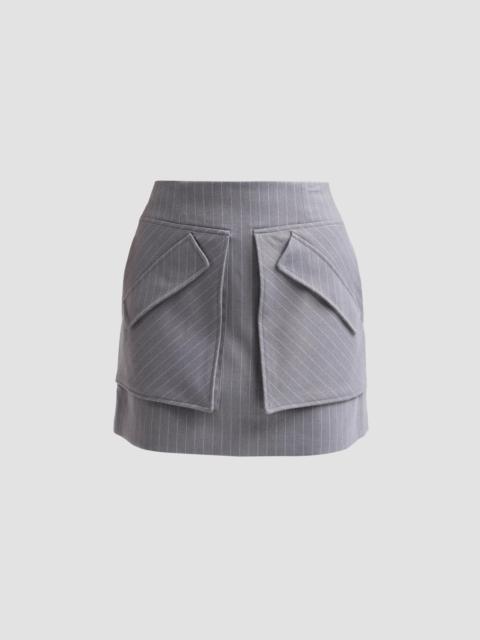 AKNVAS Women's Cherry Grey Pinstripe Skirt - Grey White