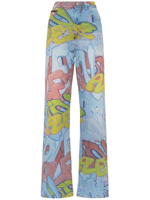 PHILIPP PLEIN Palace Fit Bombing high-rise wide-leg jeans