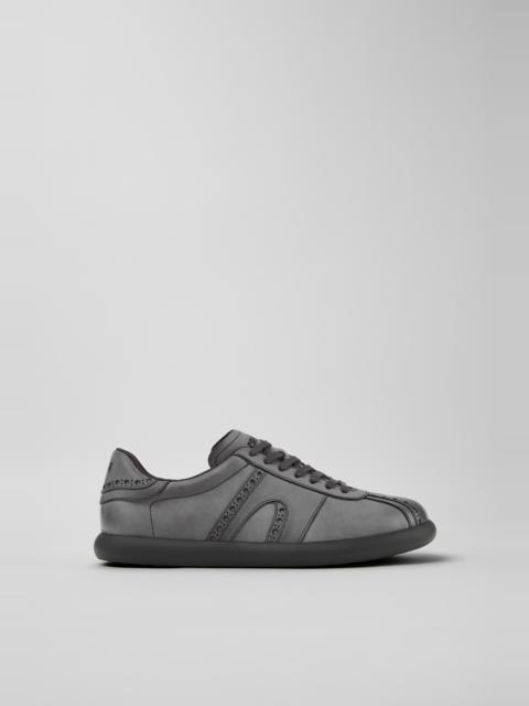 CAMPER Twins Gray Leather Sneakers for Men.