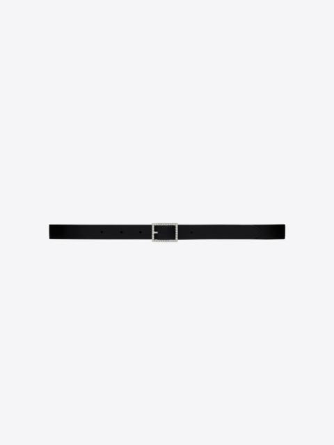 SAINT LAURENT strass buckle belt in smooth leather