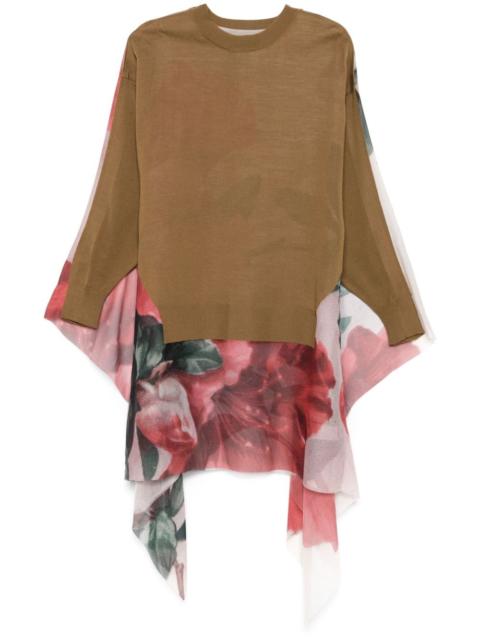 UNDERCOVER georgette panel sweater