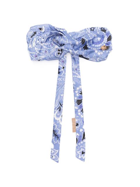 floral-pattern knot-detailed hairband