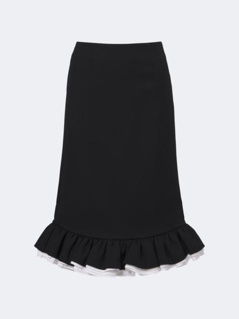 SHUSHU/TONG Ruffled wool and silk midi skirt