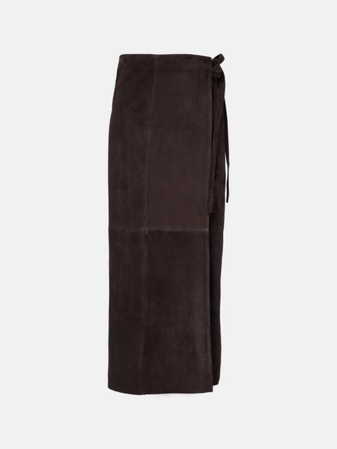 NOUR HAMMOUR Suede wrap skirt