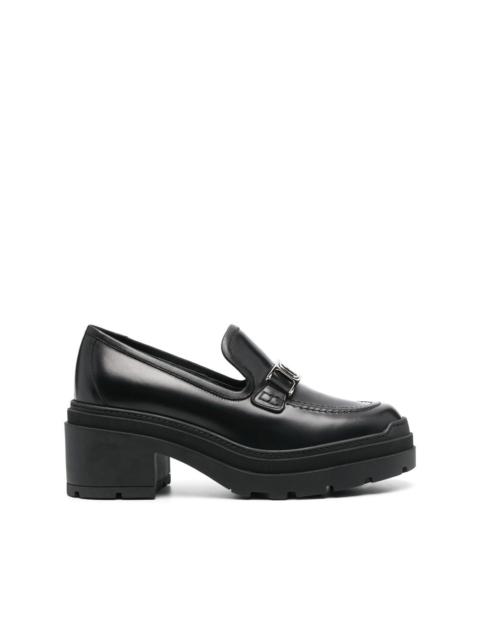 FERRAGAMO Vara Chain leather 40mm loafers