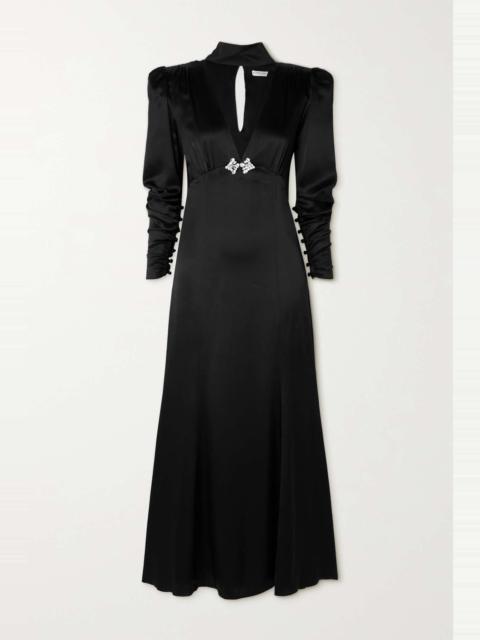 Alessandra Rich Crystal-embellished cutout silk-satin maxi dress
