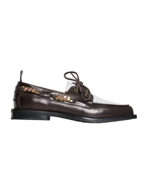 Thom Browne Boat Shoe With Leather Layered
