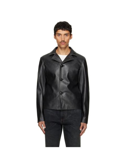 MM6 Maison Margiela Black Sports Faux-Leather Jacket