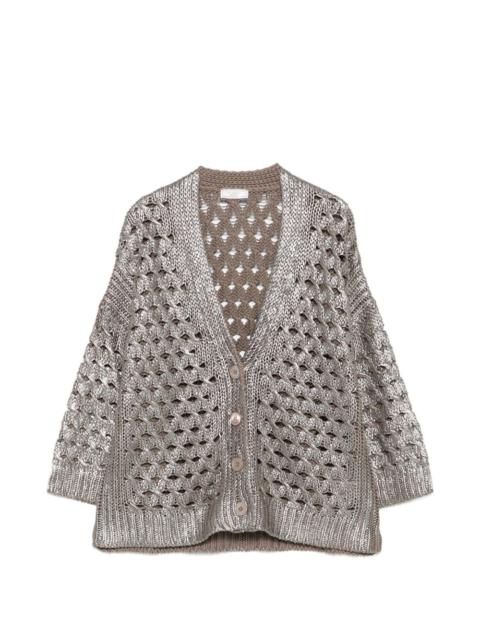 PESERICO button crochet cardigan