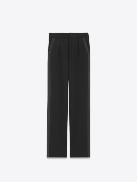 SAINT LAURENT straight tuxedo pants in grain de poudre