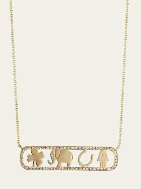 SYDNEY EVAN 14k Diamond Icon Bar Necklace