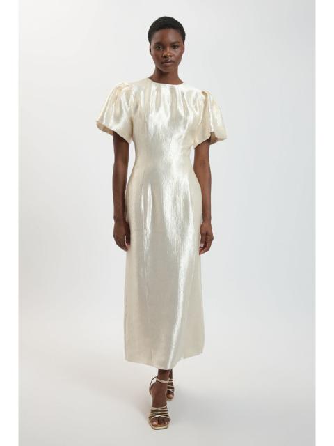 KAREN MILLEN Silk Double Collar Long Sleeve Shirt