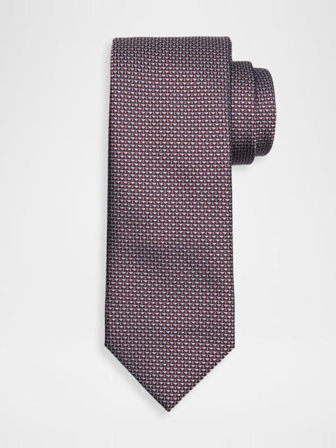 Brioni Men & apos;s Micro Triangle Silk Jacquard Tie