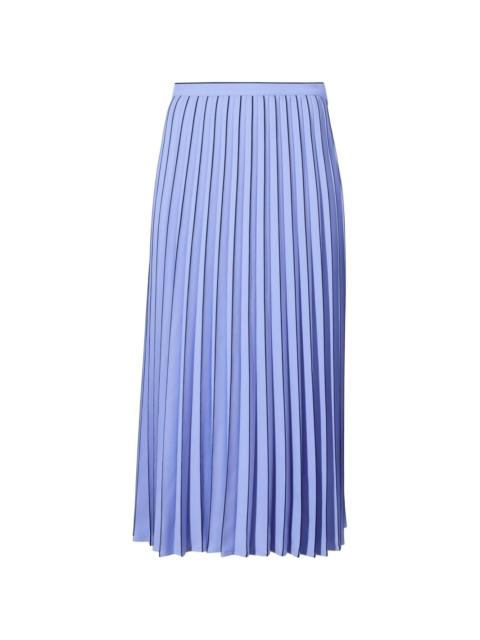 pleated crepe midi skirt