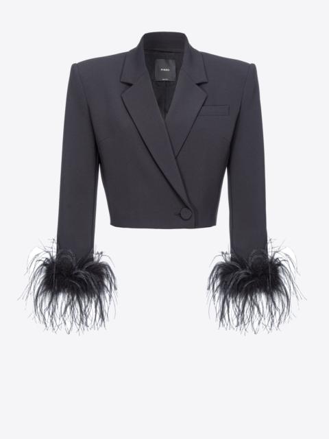 PINKO SPENCER JACKET WITH FEATHERS