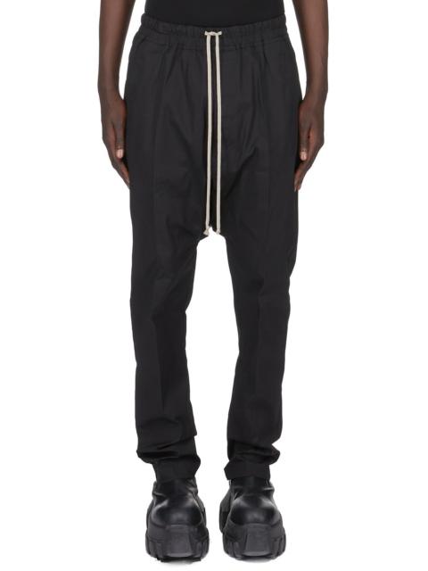 Rick Owens Black Temple Drawstring Long Trousers