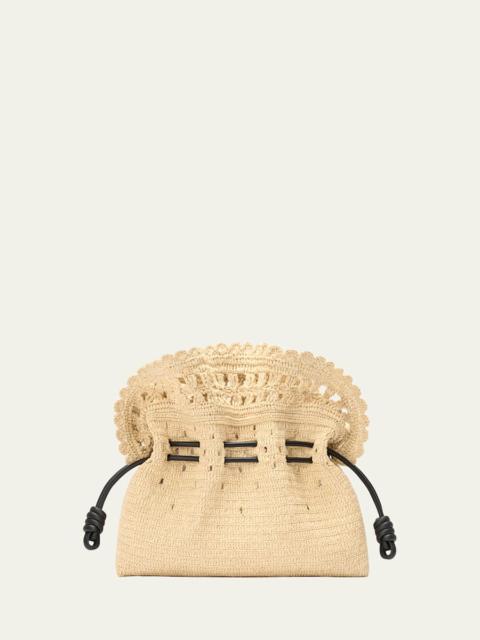 Loewe x Paula's Ibiza Flamenco Medium Ruffled Clutch Bag in Raffia