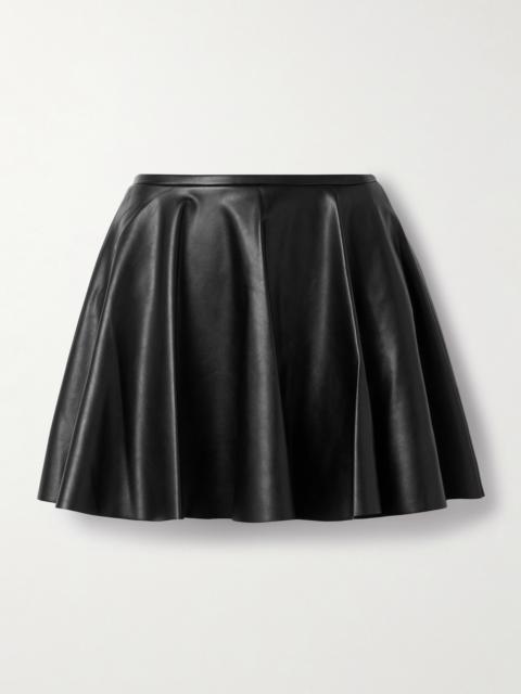 NORMA KAMALI Pleated Pu Mini Skirt