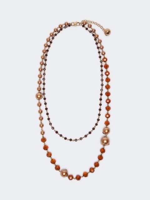 WEEKEND Max Mara ADERIRE Double-strand necklace with large and small beads - GOLD