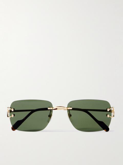 Cartier Frameless Gold-Tone and Tortoiseshell Acetate Sunglasses