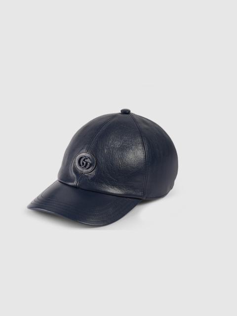 GUCCI Leather baseball hat with Double G