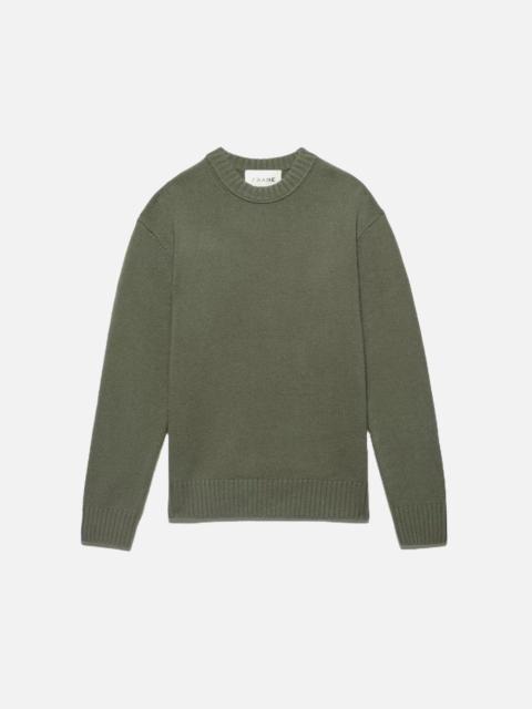 FRAME Cashmere Crewneck Sweater in Khaki Green