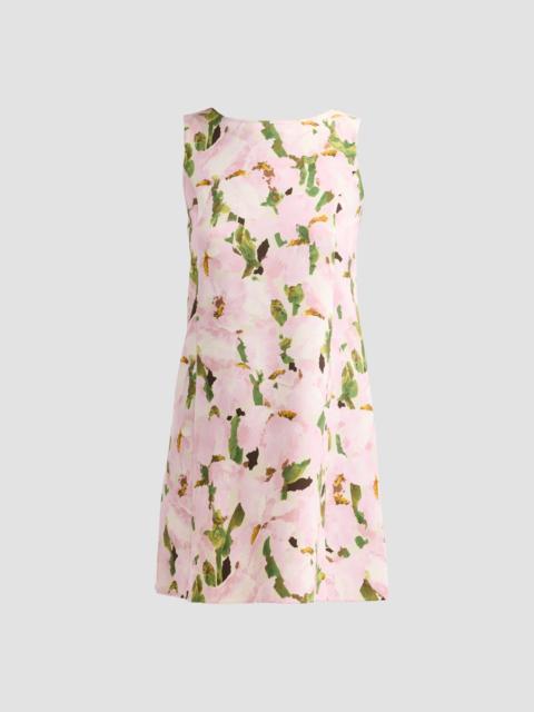 Oscar de la Renta Women's Watercolor Iris Wool Shift Dress - Pink Ivory
