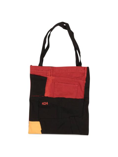 424 424 Plaid Tote Bag 'Black/Red'