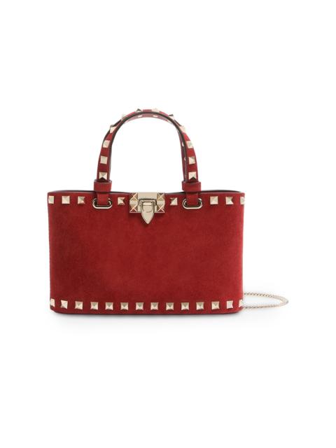 Valentino Women's Rockstud Mini Suede Top Handle Bag - Red