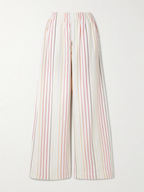MARRAKSHI LIFE The Palazzo Striped Cotton Wide-leg Pants