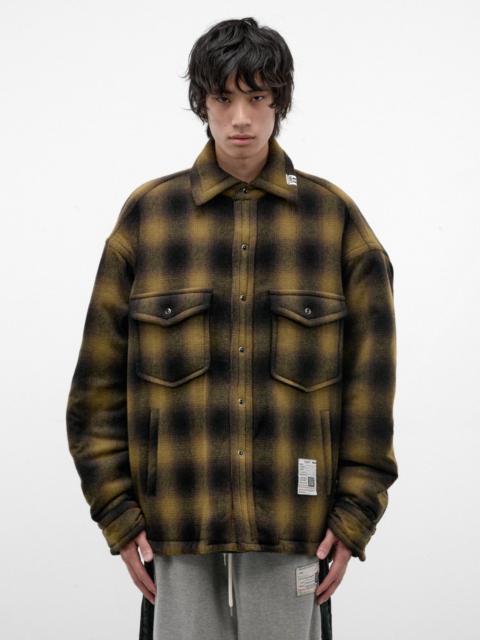 Maison MIHARAYASUHIRO Khaki Plaid Padded Overshirt