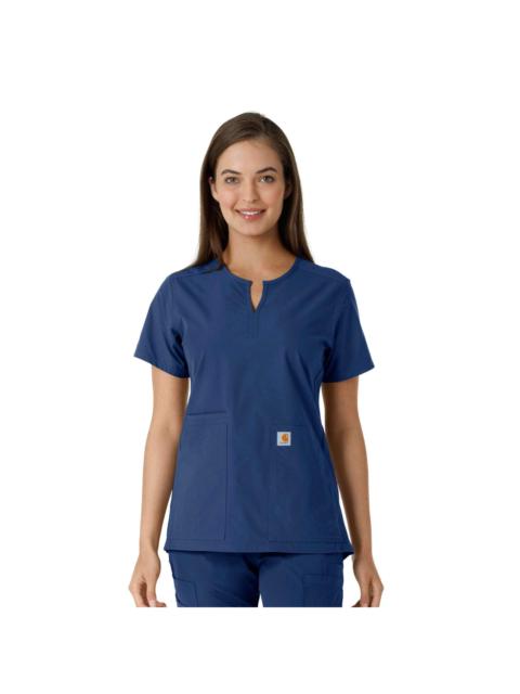 Carhartt Women's Force Essentials Notch Neck Tunic Knit Panel Scrub Top