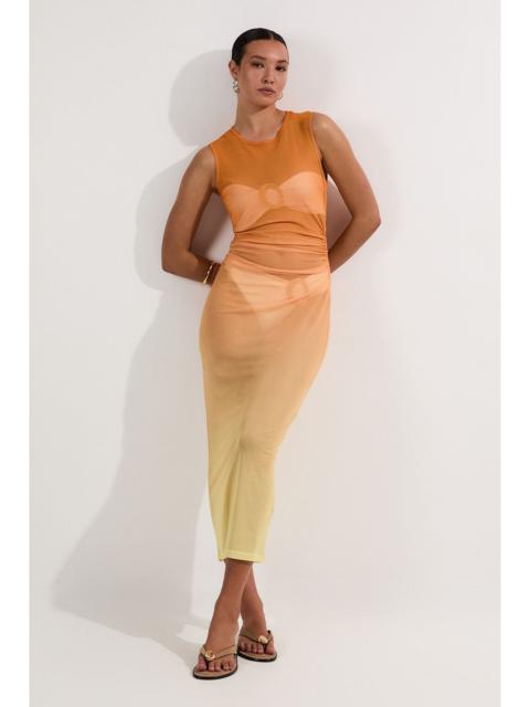 KAREN MILLEN Ombre Mesh Ruched Beach Dress