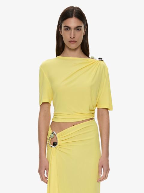 CHRISTOPHER ESBER Orica Crystal Ruched Jersey Tee