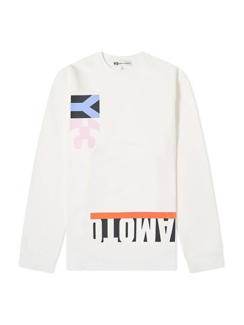 Y-3 Men's Y-3 Alphabet Printing Pattern Round Neck Pullover White FS5594